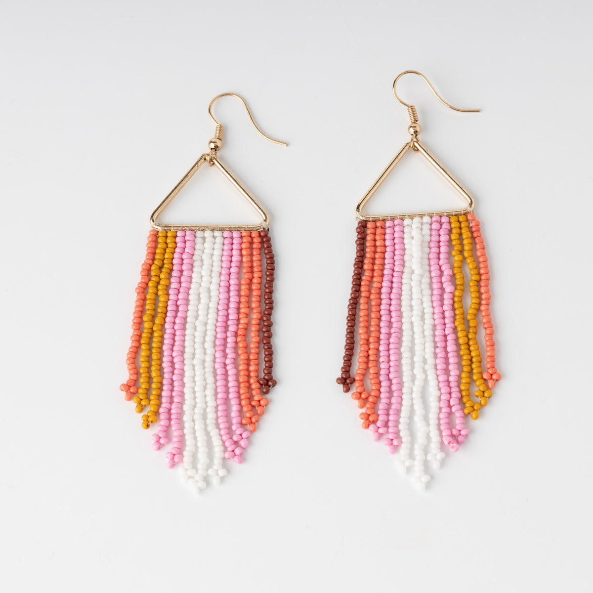 Nichole Beaded Triangle Tassel Earrings