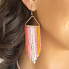 Nichole Beaded Triangle Tassel Earrings