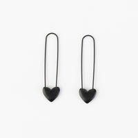 Cayla Safey Pin Heart Earrings