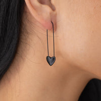 Cayla Safey Pin Heart Earrings