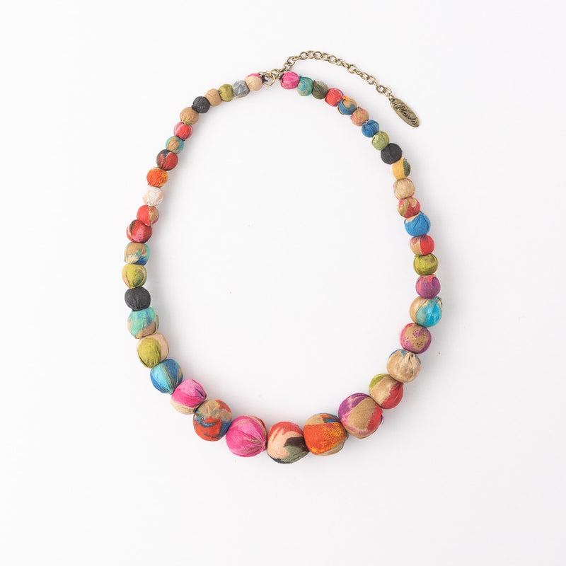 Carlotta Fabric Bead Necklace