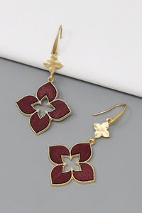 Penelope Clover Shape Wood Earrings