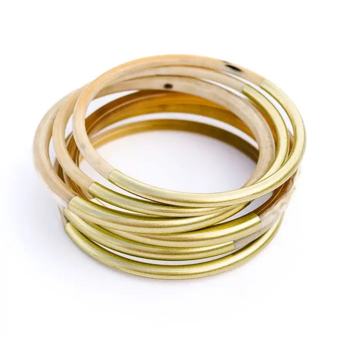 Metallic Gold Mix Bangle Set | Sunshine Tienda