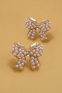 Sloane Mini Pearl Bow Earrings