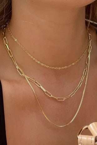 Altman Layered Link + Box Chain Necklace