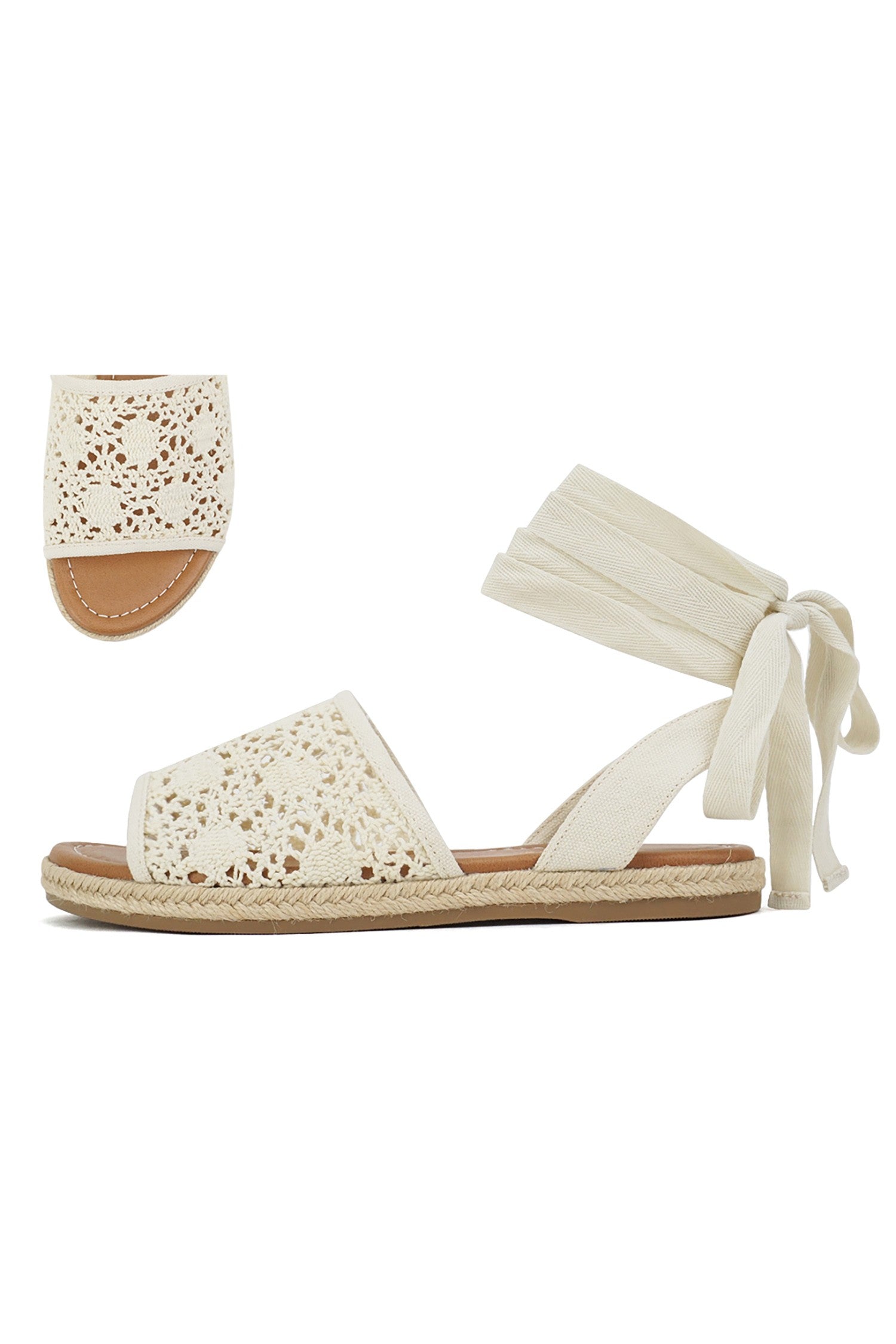 Renata Macrame Lace Up Sandals - FINAL SALE
