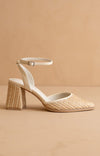 Woven Raffia Closed Toe Heel