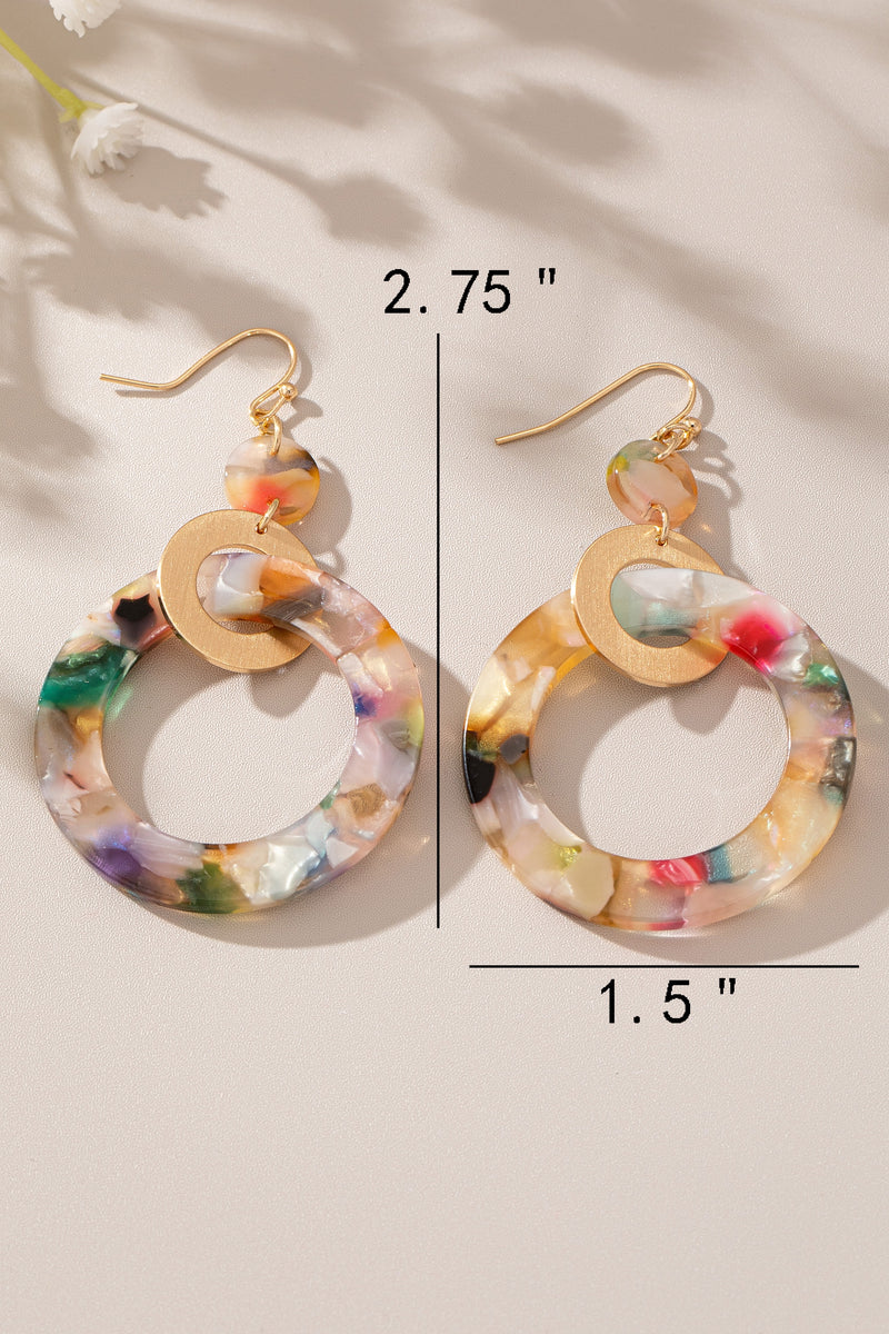Ingrid Acetate Hoop Drop Earrings