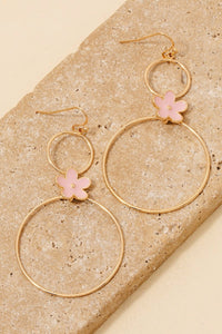 Dicie Enamel Flower Hoop Earrings