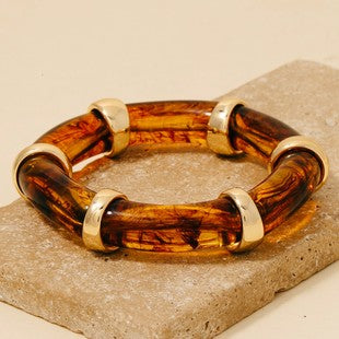 Selene Tortoise Tube Bead Bracelet