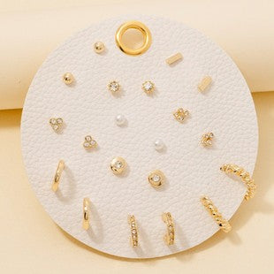 Myranda Rhinestone + Pearl Earrings Set