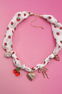 Strawberry Scarf Charm Necklace