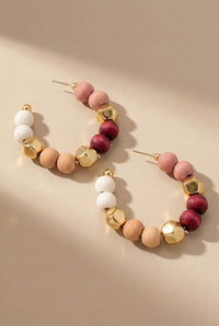 Lizza Beaded Hoop Earrings