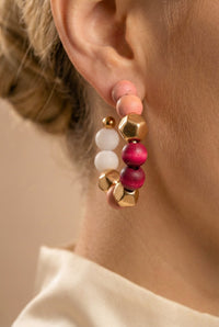 Lizza Beaded Hoop Earrings