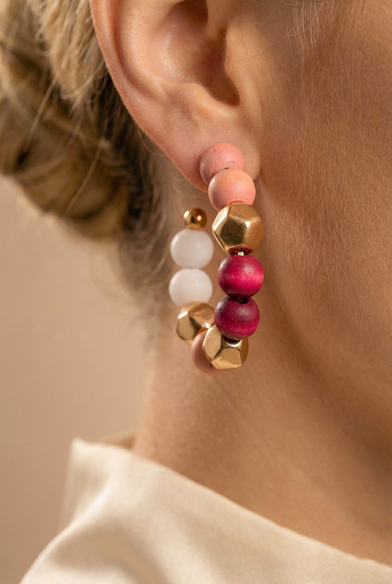 Lizza Beaded Hoop Earrings