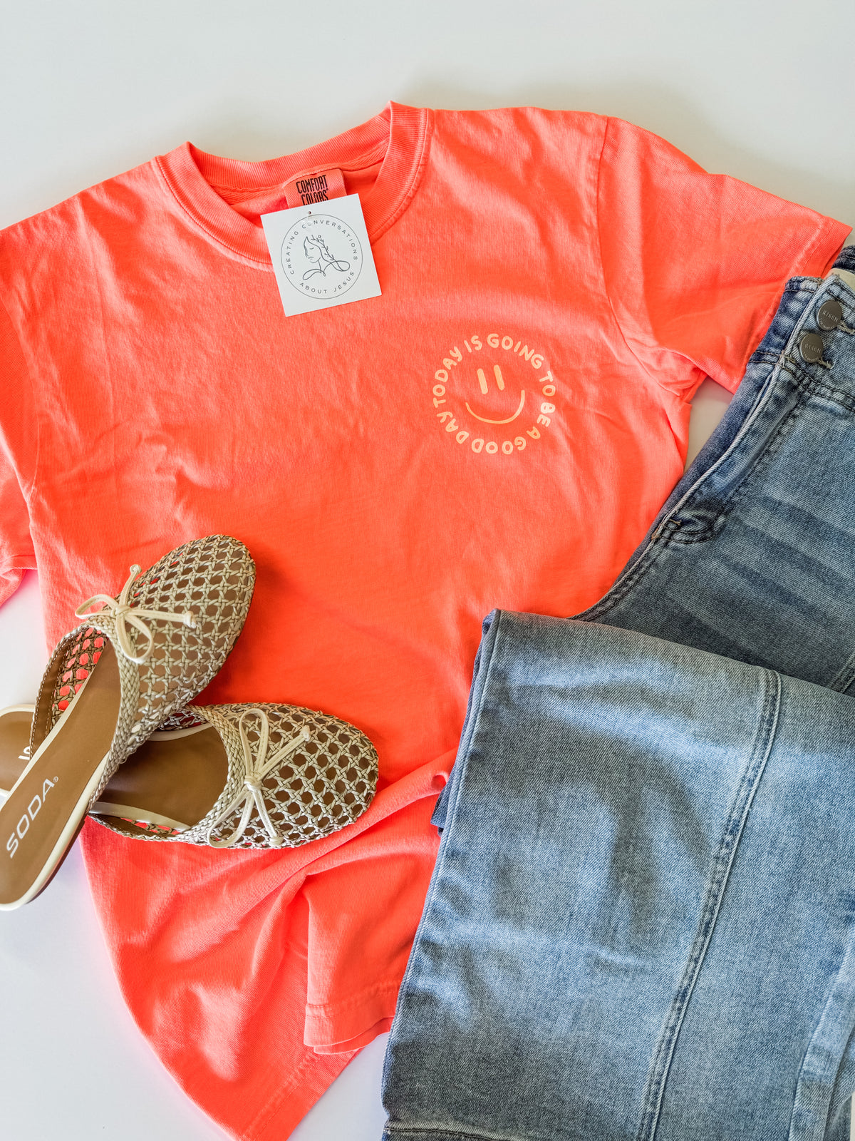 Good Day Tee Neon Orange | Dear Heart