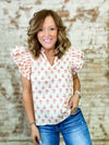 Kayla Floral Flutter Top - FINAL SALE
