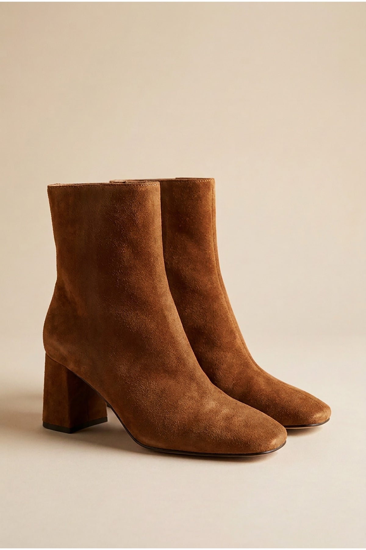 Suede Block Ankle Booties
