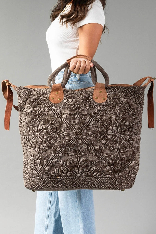 Vintage Brown Textured Tote