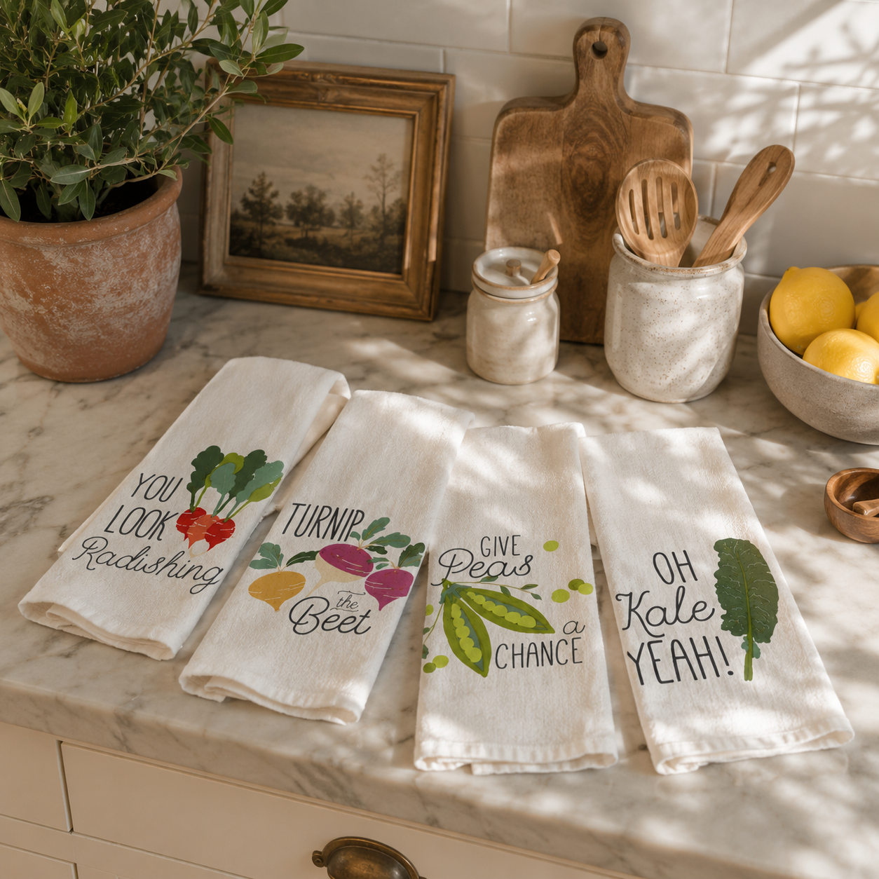 Veggies Printed Dishtowels