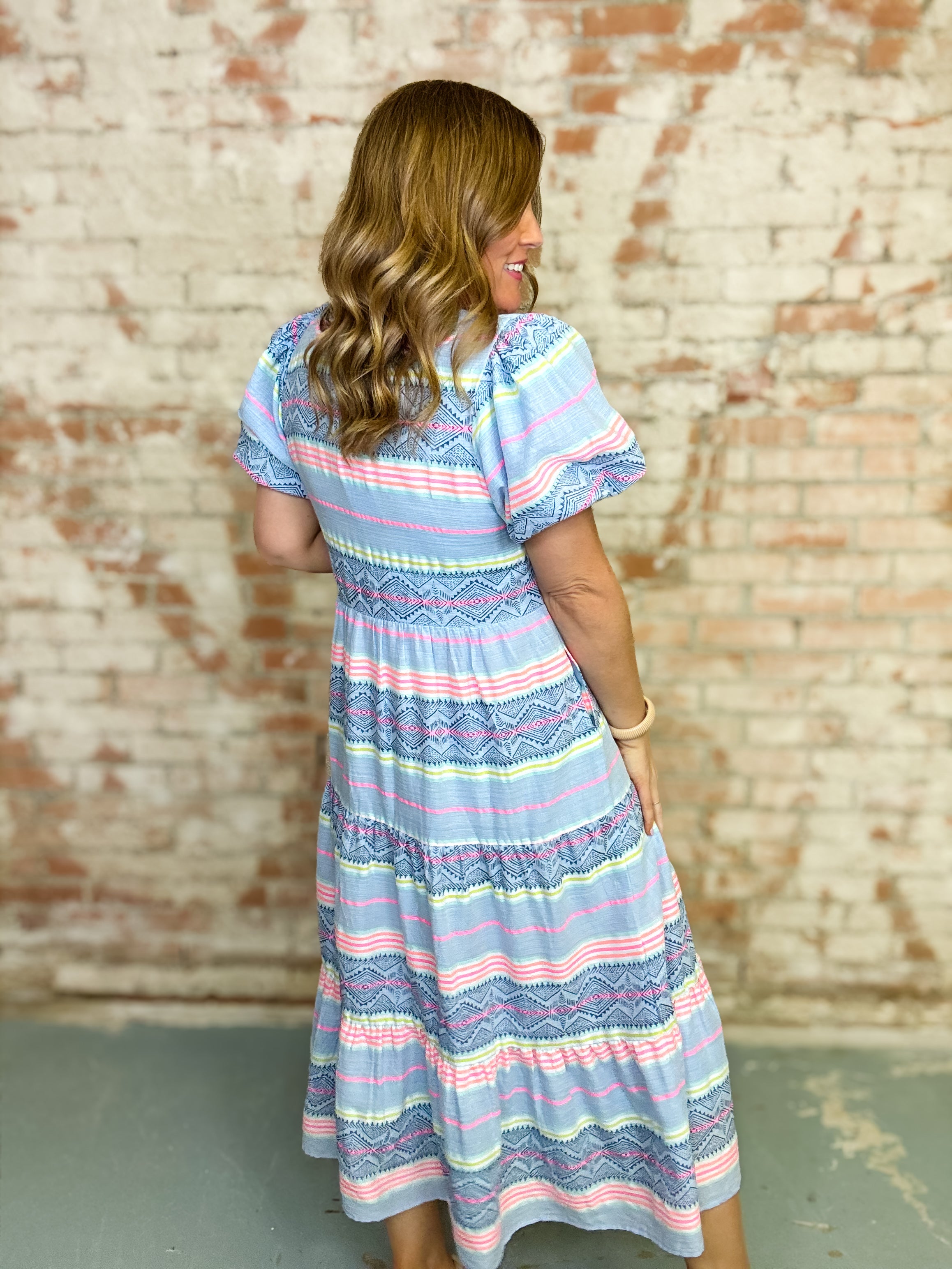 THML Reagan Geo Stripe Dress