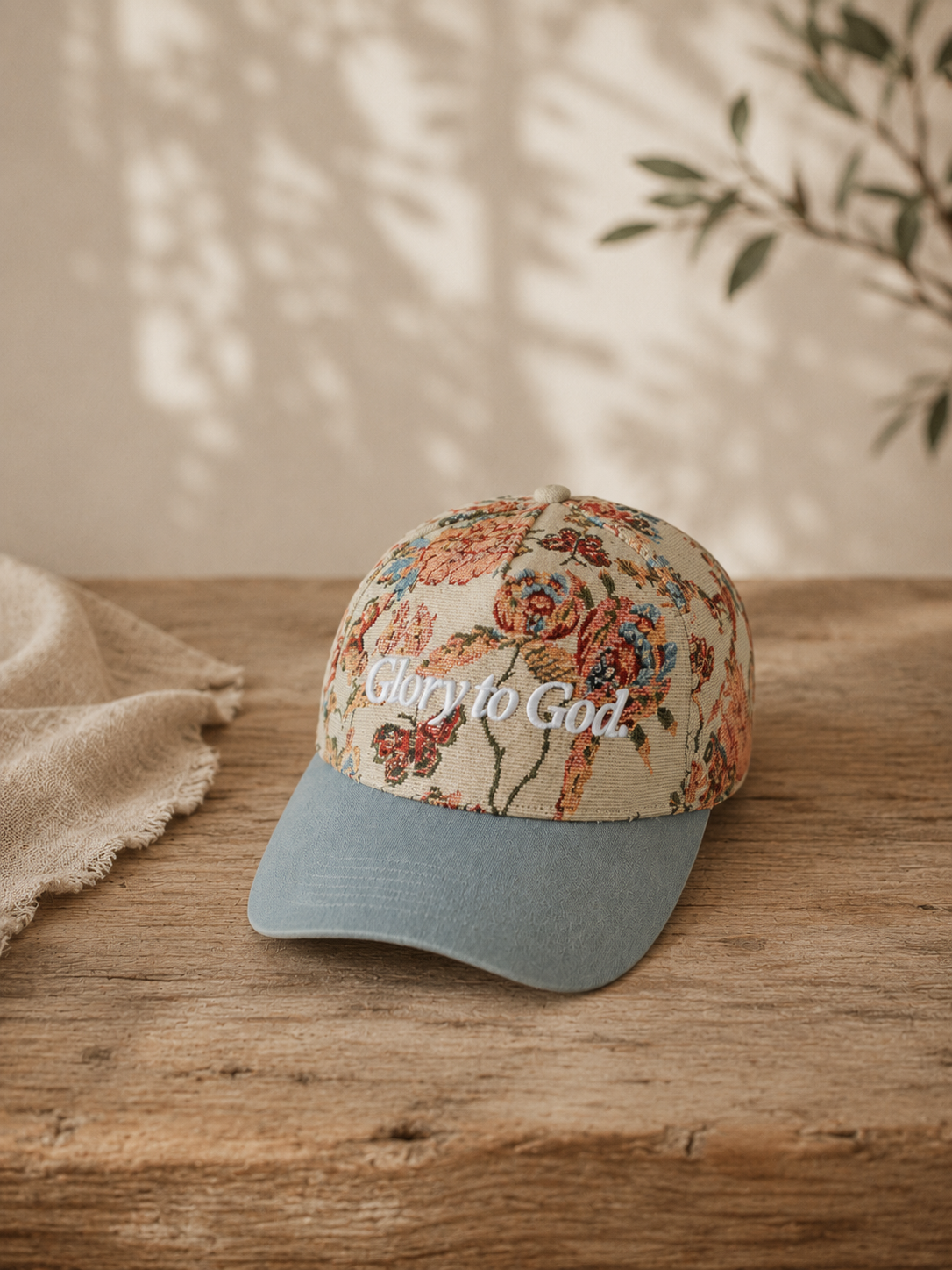 Glory To God Floral Cap