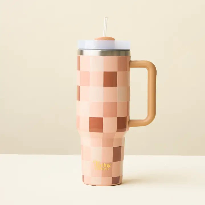 Check Brown Take Me Everywhere Tumbler