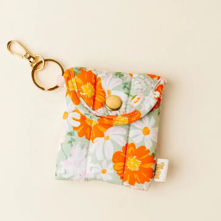 Sage Puffy Earbud Case Keychain