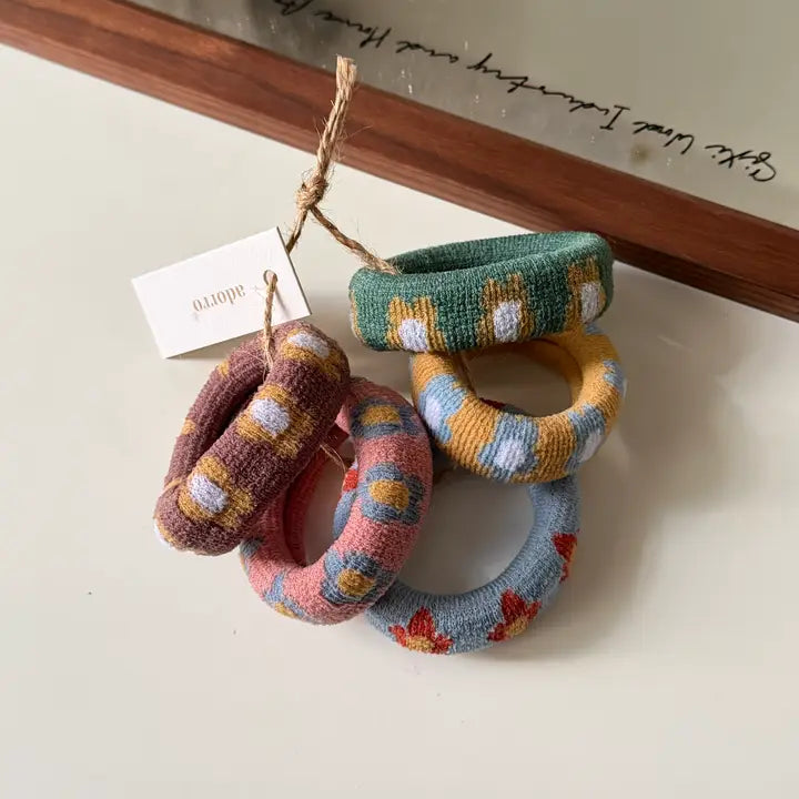Flower Thick Hair Ties