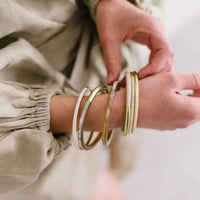 Metallic Gold Mix Bangle Set | Sunshine Tienda
