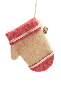 Felt Glove Ornament w/ Pinecone