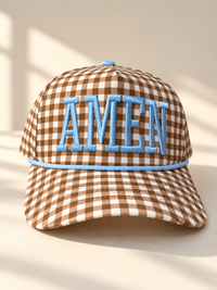 Gingham Amen Cap