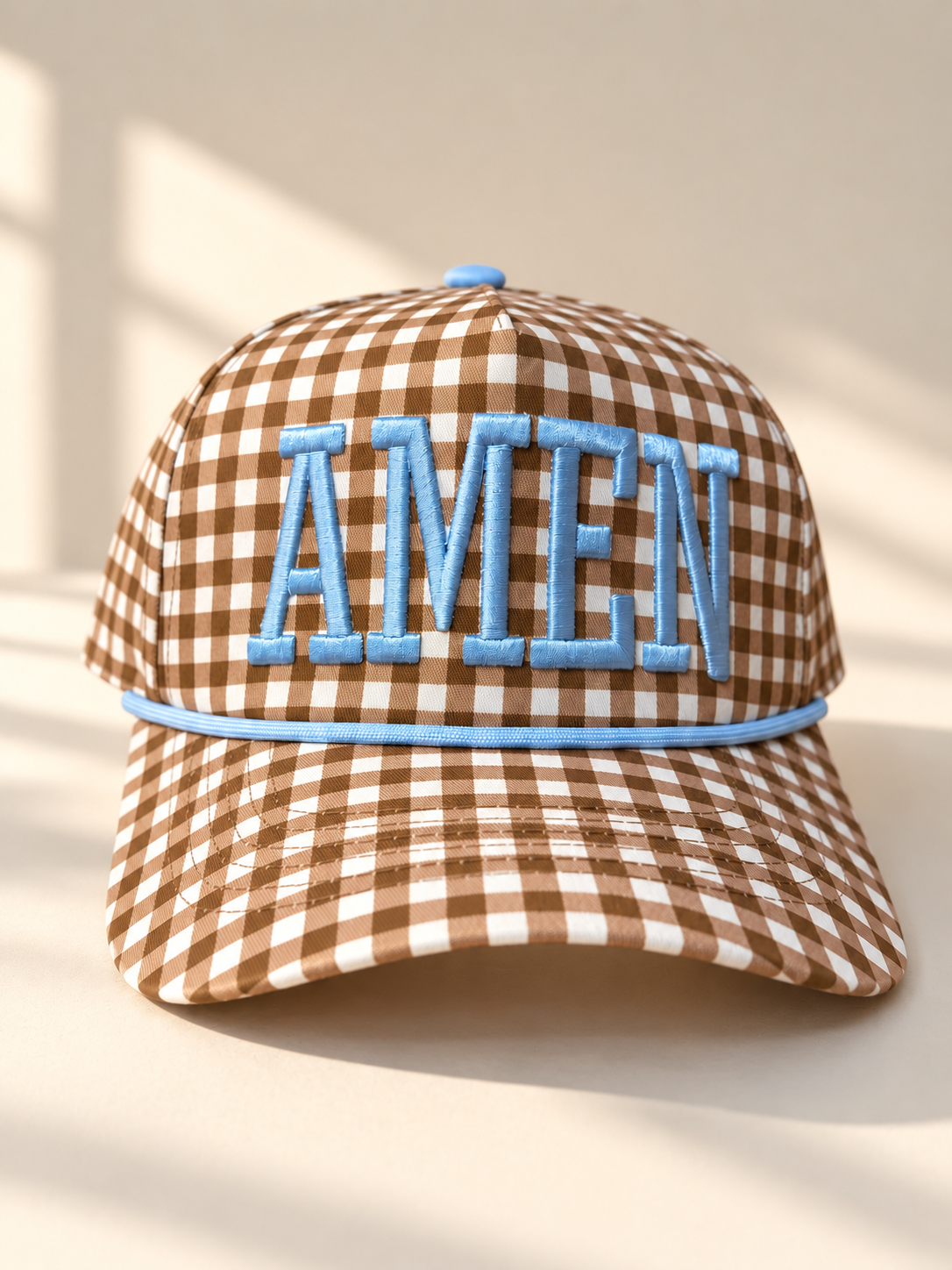 Gingham Amen Cap