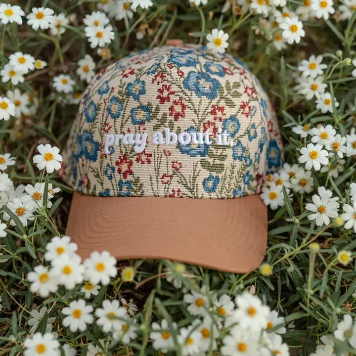 Pray About It Floral Cap