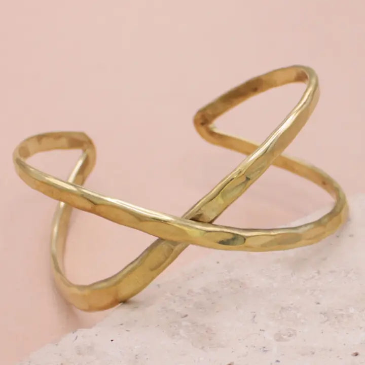 Crisscross X Hammered Bracelet