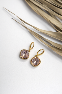 Rose Gemstone Drop Earrings