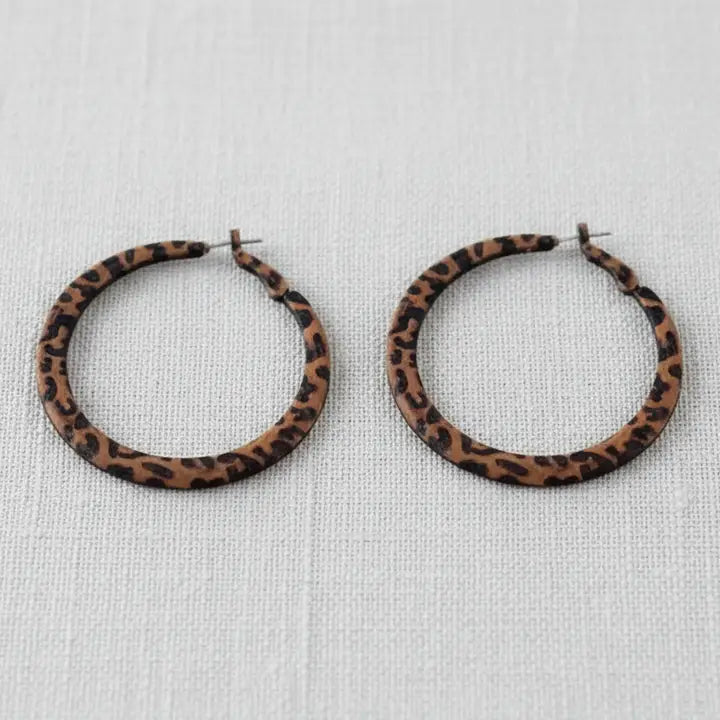 Lynn Leopard Hoop Earrings