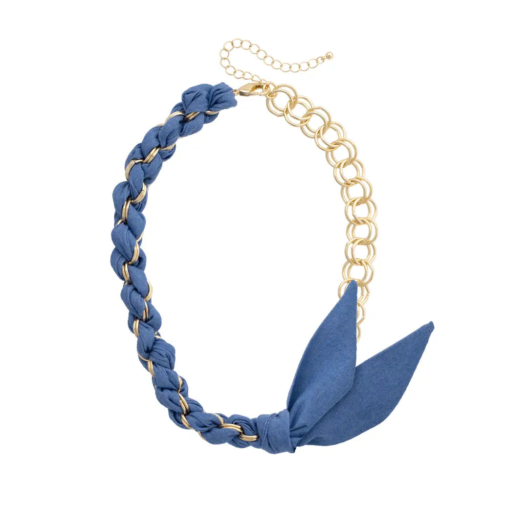Dallas Denim Scarf Necklace