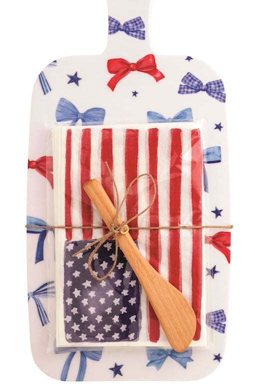 Mud Pie Americana Melamine Board & Napkin Set