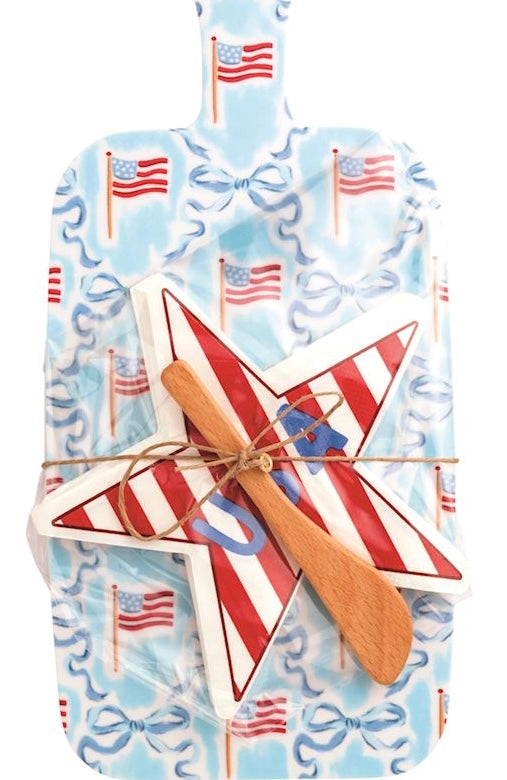 Mud Pie Americana Melamine Board & Napkin Set