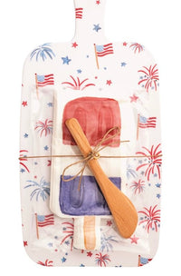 Mud Pie Americana Melamine Board & Napkin Set