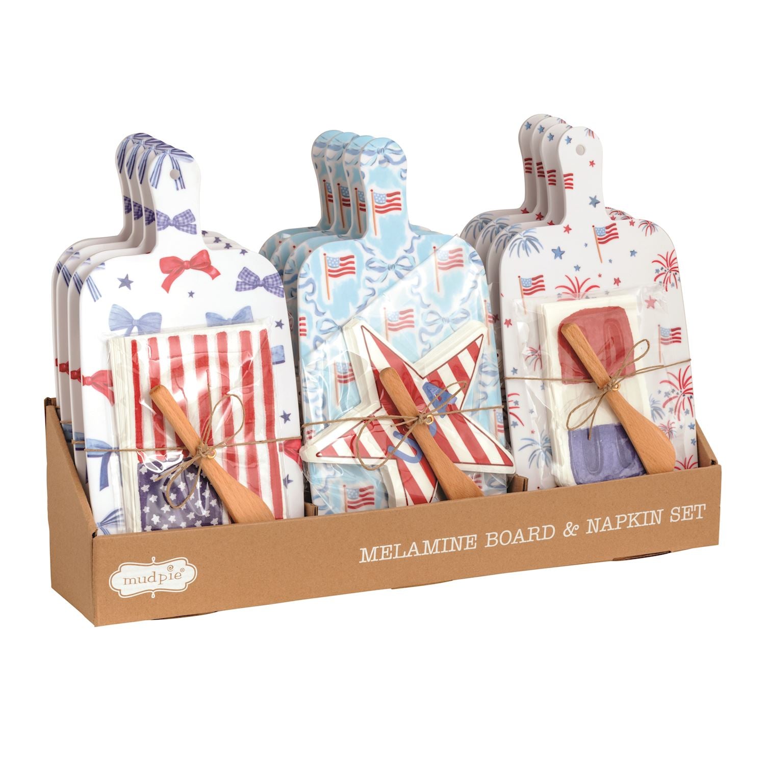 Mud Pie Americana Melamine Board & Napkin Set