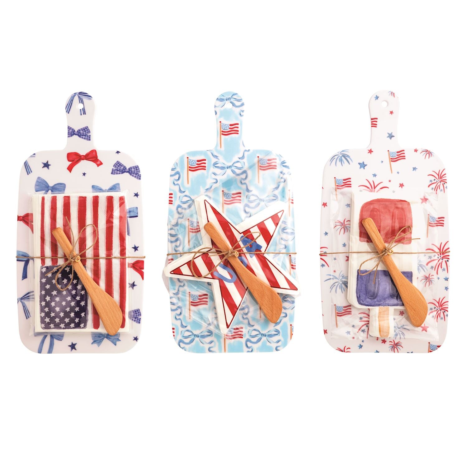 Mud Pie Americana Melamine Board & Napkin Set