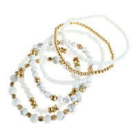Natural Stone Mixed Beads Charm Bracelet