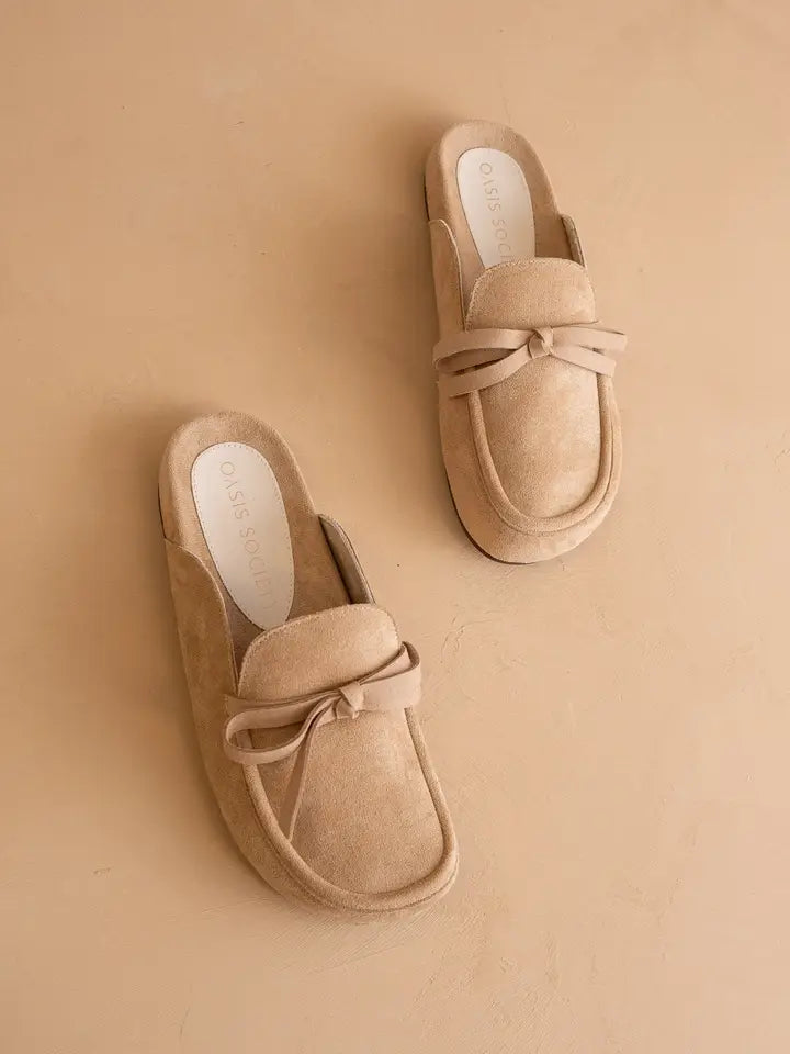 Almond Tie Mule Loafer