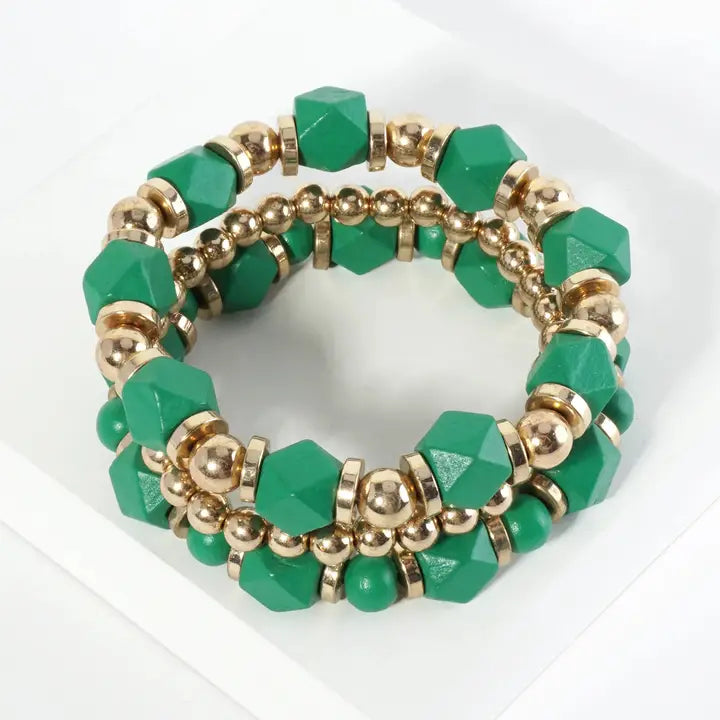 Emerald Green Beaded Bracelets