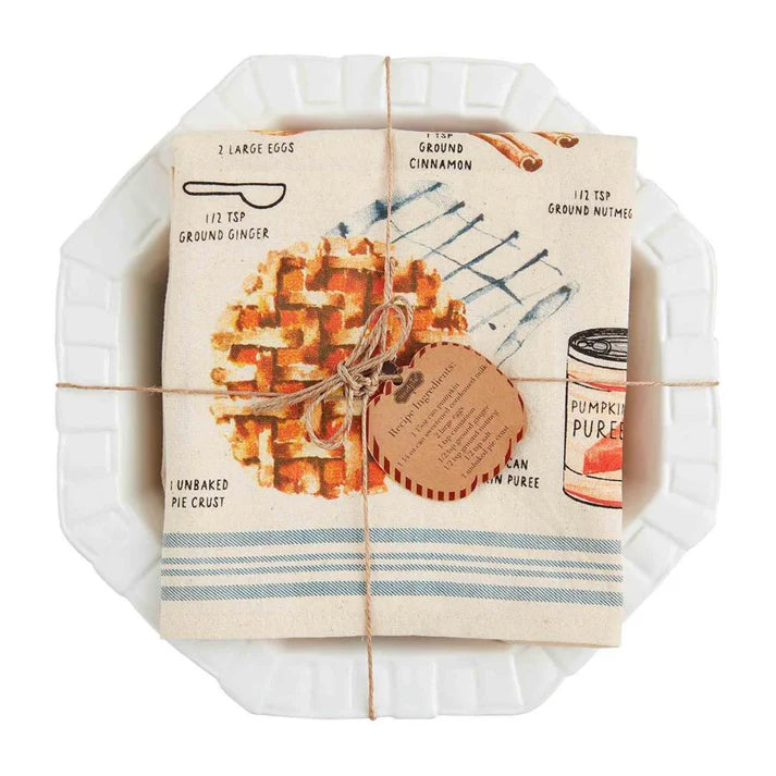 Mud Pie Pumpkin Pie Dish & Towel Set - FINAL SALE