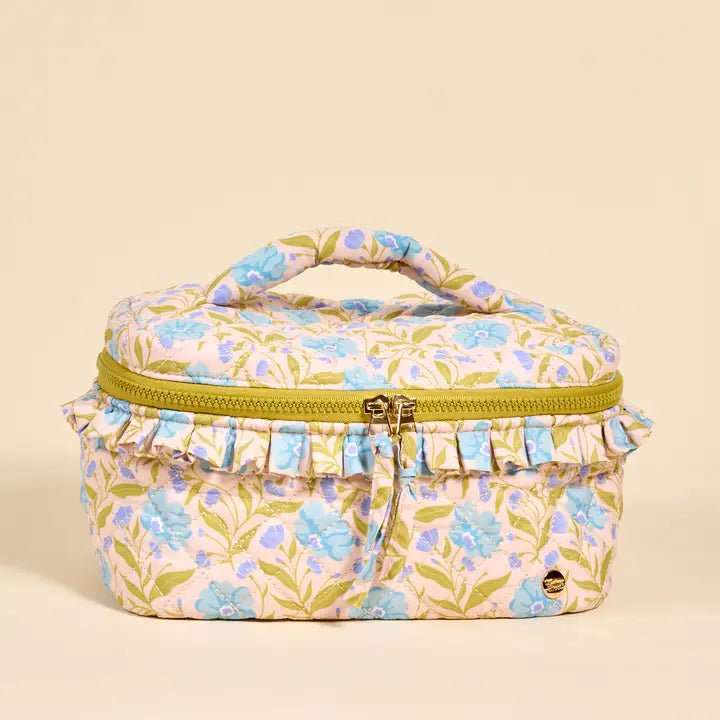 Quilted Poppin Petals Makeup Bag