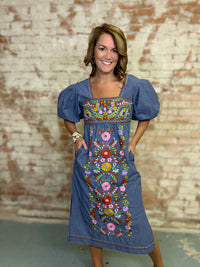 Sister Mary Tina Embroidered Gingham Dress