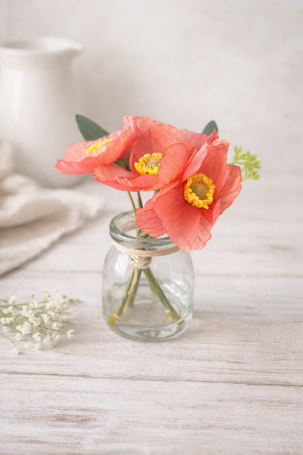 Peach Poppies Vase